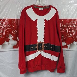 Holiday Time Festive Red Santa Sweater for Men Sizw XL (46-48) LIGHTS UP (M148)